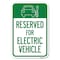 Signmission Reserved for Electric Vehicle With Graphic Heavy-Gauge Aluminum Sign, 12" x 18", A-1218-23209 A-1218-23209 - alternate 1